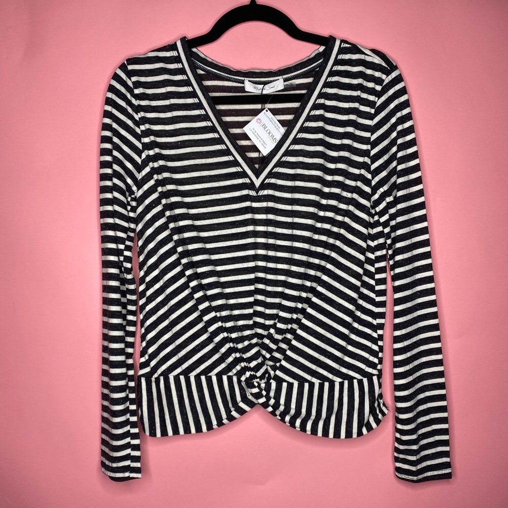 White and Black Long Sleeve Tee